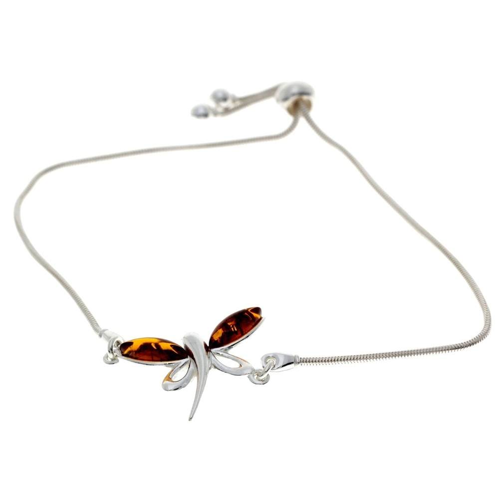 Beautiful Designer Silver Butterfly Bracelet set with Baltic Amber - GL534