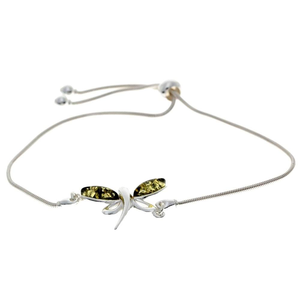 Beautiful Designer Silver Butterfly Bracelet set with Baltic Amber - GL534