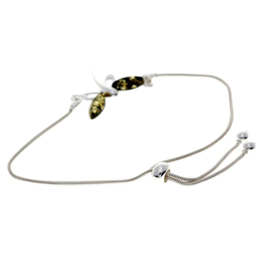 Beautiful Designer Silver Butterfly Bracelet set with Baltic Amber - GL534