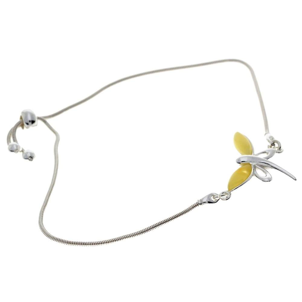 Beautiful Designer Silver Butterfly Bracelet set with Baltic Amber - GL534