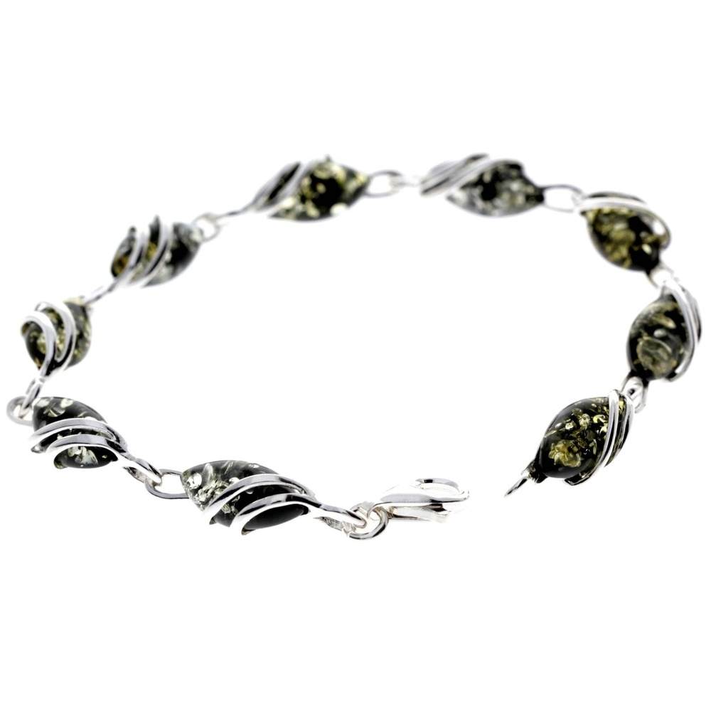 Beautiful Designer Silver Bracelet set with Baltic Amber - GL543