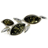 925 Sterling Silver & Genuine Baltic Amber Classic Brooch - GL812