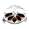 925 Sterling Silver & Genuine Baltic Amber Tree of Life Brooch - GL824
