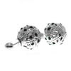 925 Sterling Silver & Green Zirconia Ball Plug Earrings - GS001