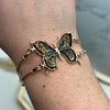 925 Sterling Silver Gold Plated & Baltic Amber Butterfly Bracelet - AG500E