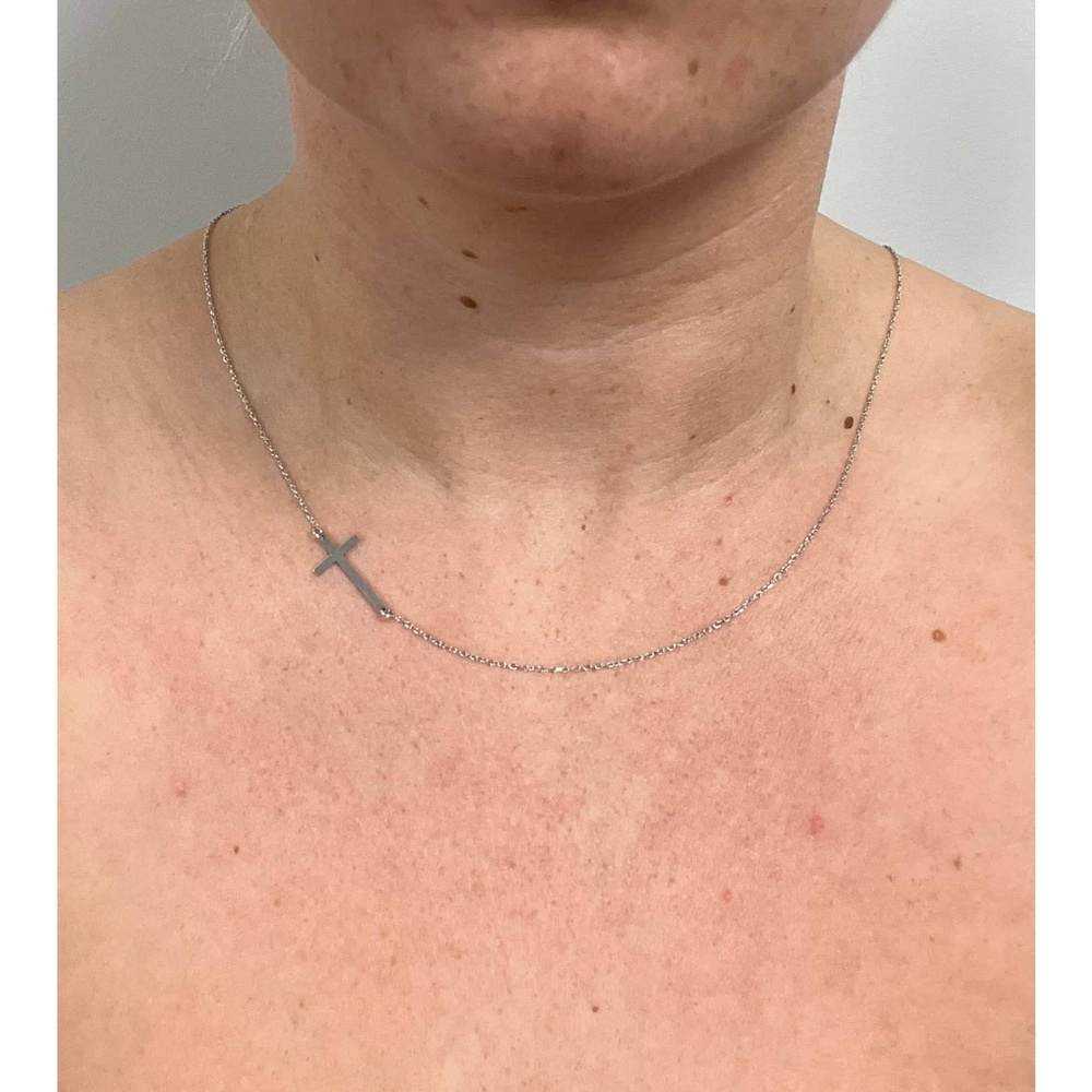 925 Sterling Silver Rhodium Plated Cross Neckles -IT-004-AS-N