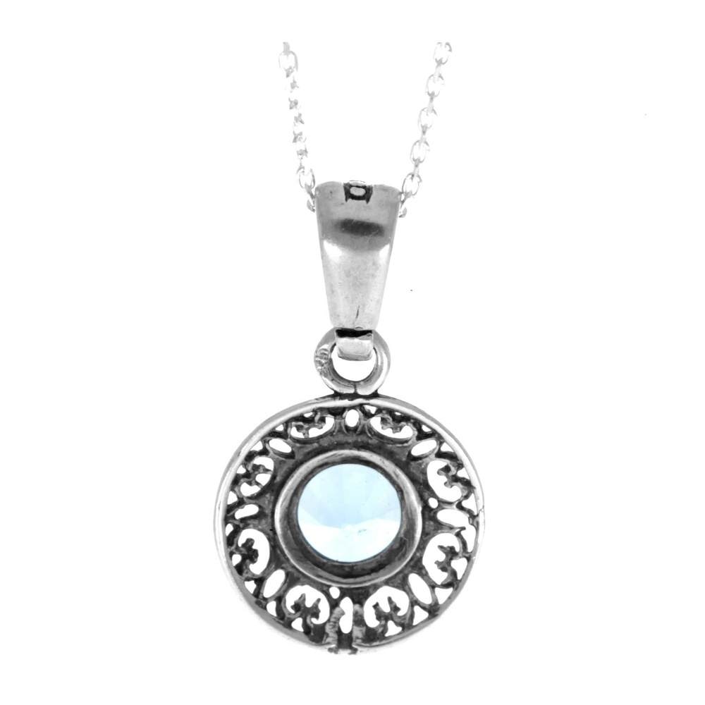 925 Sterling Silver & with Cubic Zirconia's Modern Pendant -KSP06