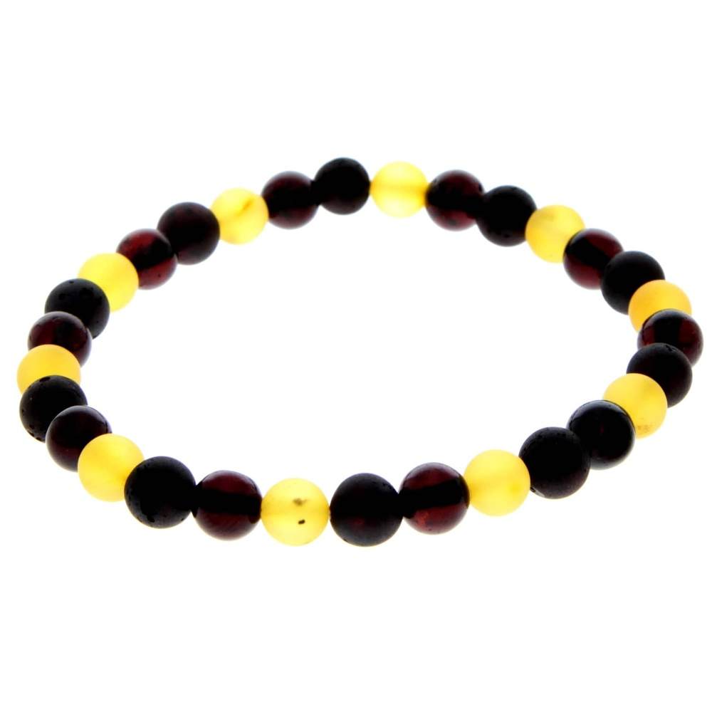 Genuine Baltic Amber Adjustable Beaded Bracelet for Men - MB022