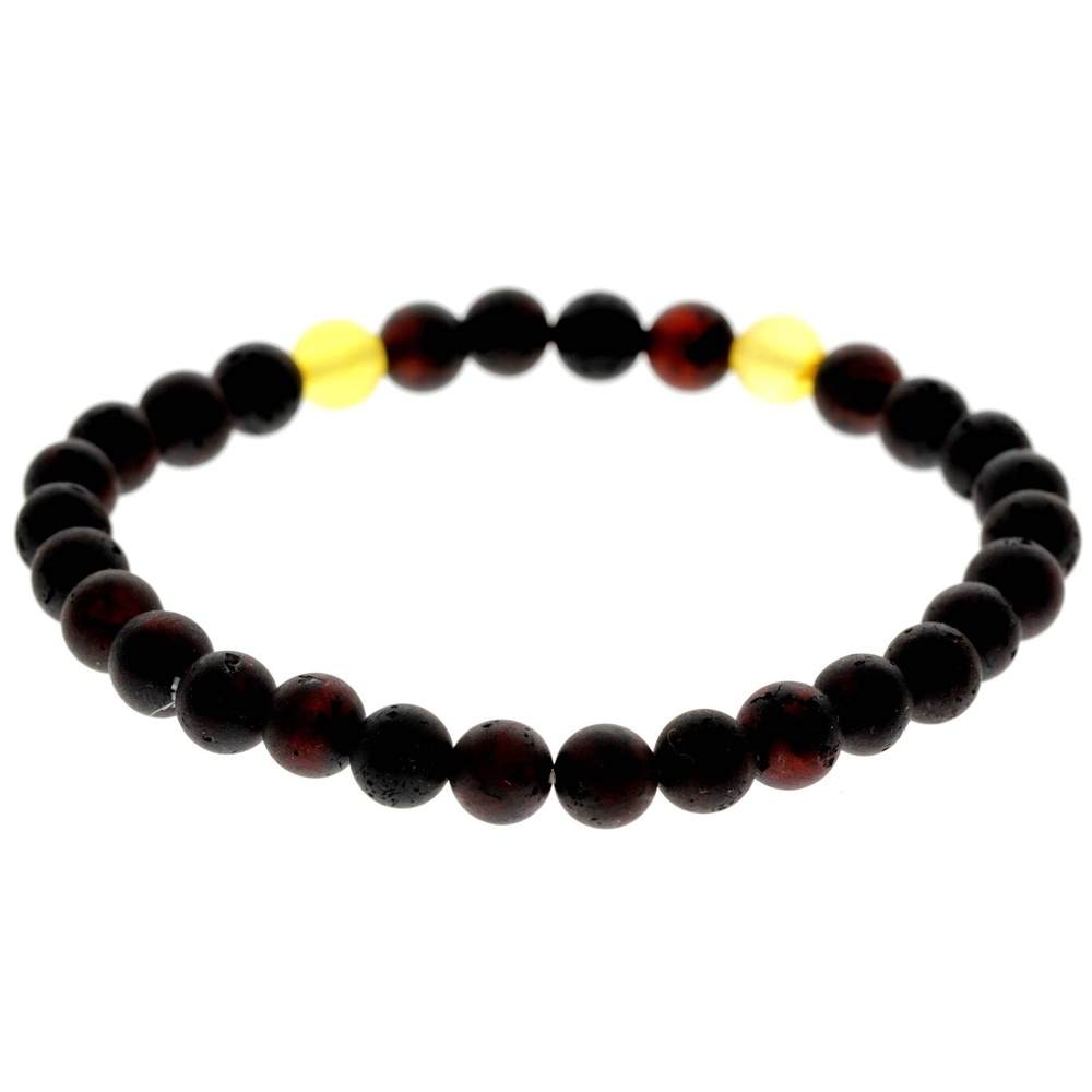 Genuine Baltic Amber Adjustable Beaded Bracelet for Men - MB023