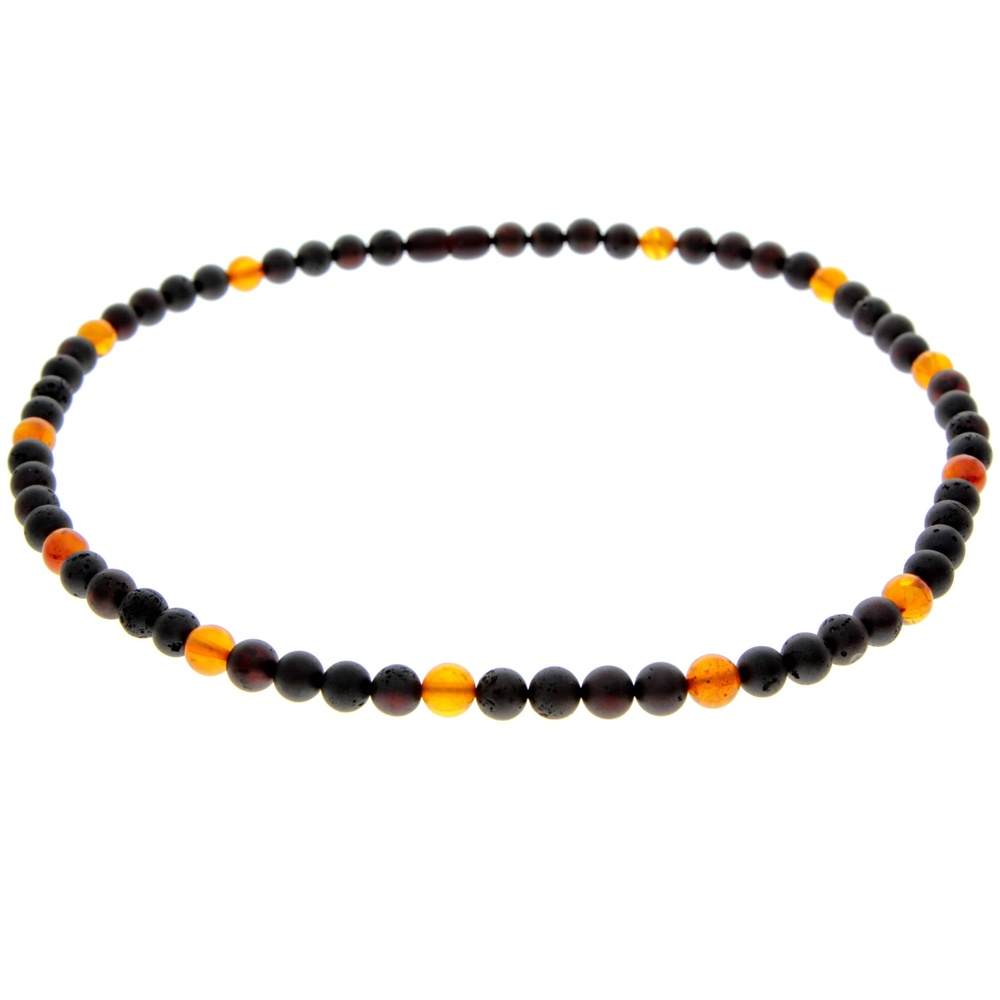 Genuine Baltic Amber Round Beads for Men / Unisex Beaded Necklace. MB023