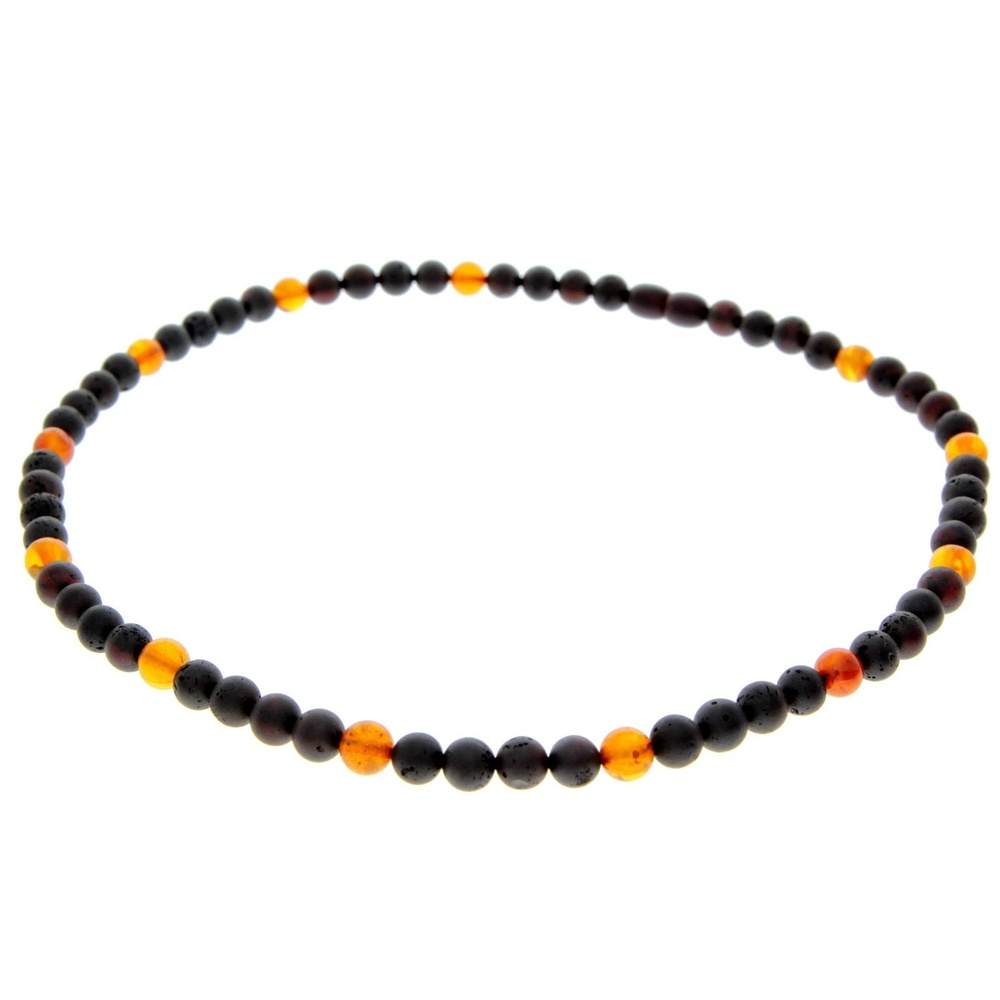 Genuine Baltic Amber Round Beads for Men / Unisex Beaded Necklace. MB023