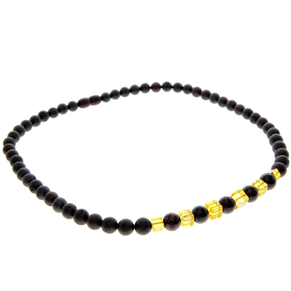 Genuine Baltic Amber Round Beads for Men / Unisex Beaded Necklace. MB025N