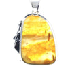 925 Sterling Silver & Genuine Honey Baltic Amber Exlusive Unique Pendant - PD2372