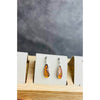 925 Sterling Silver & Genuine Baltic Amber Modern Studs Dangling Earrings - GL1020