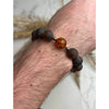 Genuine Raw Baltic Amber Adjustable Beaded Bracelet for Men - MB015