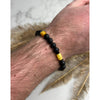 Genuine Baltic Amber Adjustable Beaded Bracelet for Men - MB024LM