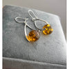 925 Sterling Silver & Genuine Baltic Amber Elegant Drop Dangling Earrings - TBE1