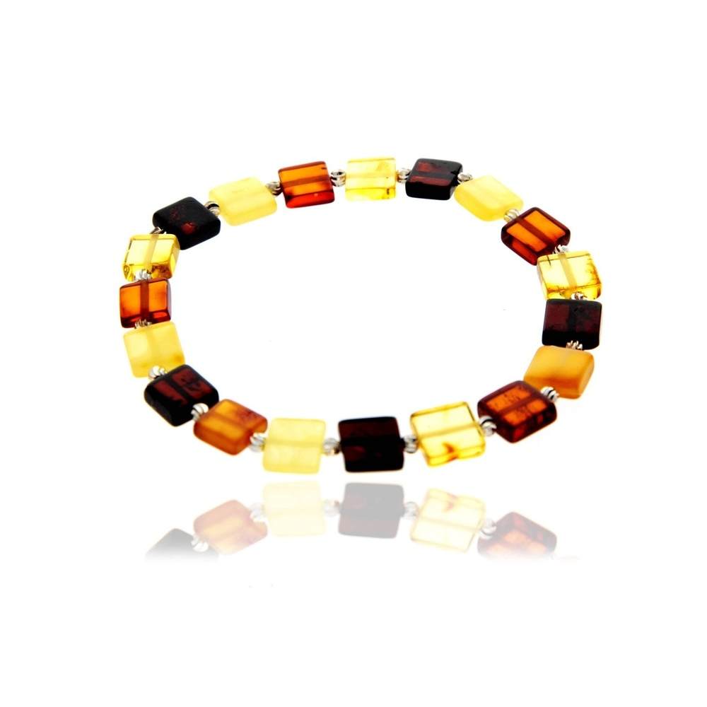 Genuine Baltic Amber Square Shaped Luxurious Bracelet - BRSQ9