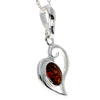 Load image into Gallery viewer, 925 Sterling Silver &amp; Genuine Baltic Amber Classic Heart Pendant - 1560