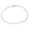 925 Fine Sterling Silver Naturally Adjustable Anklet with Anti Tarnish Coating - 5 mm Heart Chain Ankle Bracelet - GA-ANK3