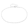 925 Sterling Silver Anti-Tarnish Plated Plain Anklet Bracelet with extender - GA-ANK2