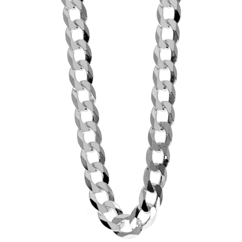 Made in Italy - 925 Sterling Silver 4 mm Thick Classic Men Unisex Curbs Chain Necklace - GA-GMN1