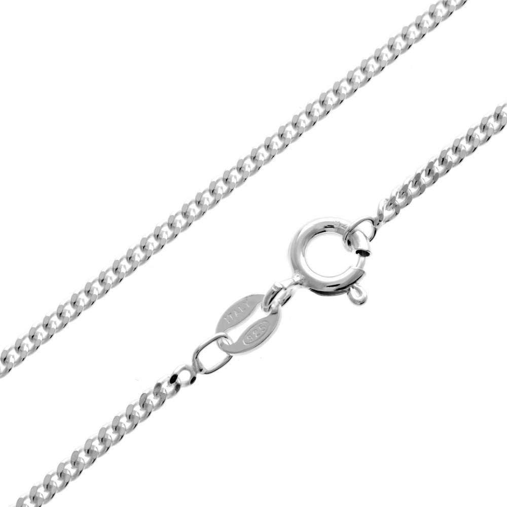 Made in Italy - 925 Sterling Silver 2 Sturdy 2 mm Thick Unisex Curbs Chain Necklace - GCH020