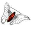 Load image into Gallery viewer, 925 Sterling Silver &amp; Genuine Baltic Amber Butterfly Brooch - 4171