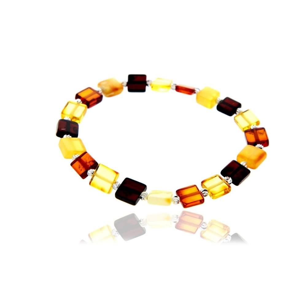 Genuine Baltic Amber Square Shaped Luxurious Bracelet - BRSQ9
