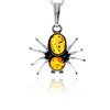 925 Sterling Silver & Baltic Amber Spider Pendant - 598