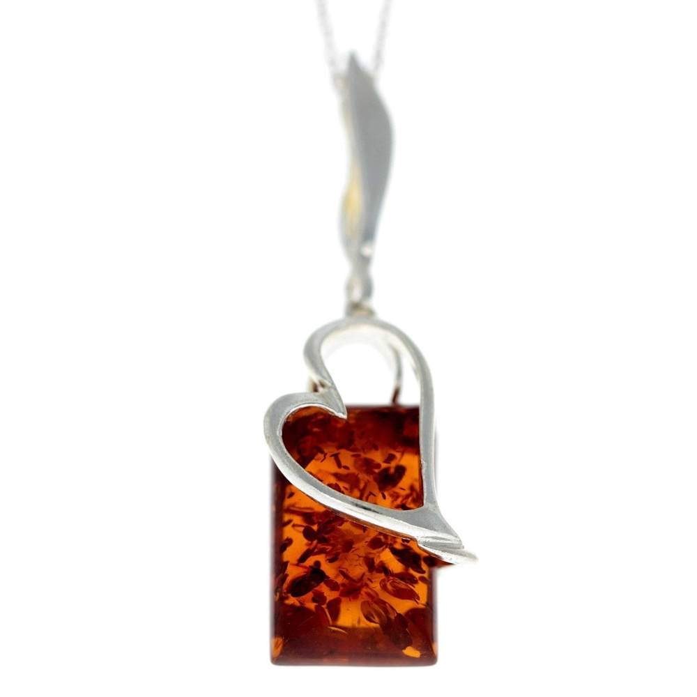 925 Sterling Silver & Baltic Amber Classic Pendant - G231S