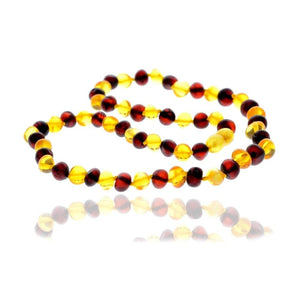 Genuine Baltic Amber Polished Baroque 8-10 mm Beaded Necklace in various colours & sizes. All beads knotted in between.