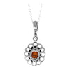 Load image into Gallery viewer, 925 Sterling Silver &amp; Genuine Baltic Amber Modern Flower Pendant- 649
