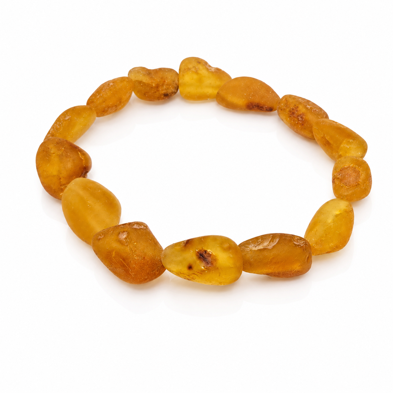 Genuine Natural Raw Baltic Amber Irregular 10-18 mm Nuggets Cabochons Luxurious Bracelet - JBT003