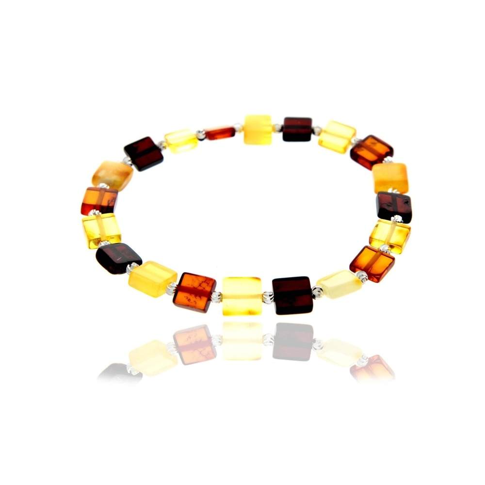 Genuine Baltic Amber Square Shaped Luxurious Bracelet - BRSQ9