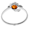 925 Sterling Silver & Genuine Baltic Amber Heart Designer Ring - 7097