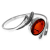Load image into Gallery viewer, 925 Sterling Silver &amp; Genuine Baltic Amber Modern Designer Ring - 7257