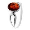 925 Sterling Silver & Genuine Baltic Amber Classic Designer Ring - 7267