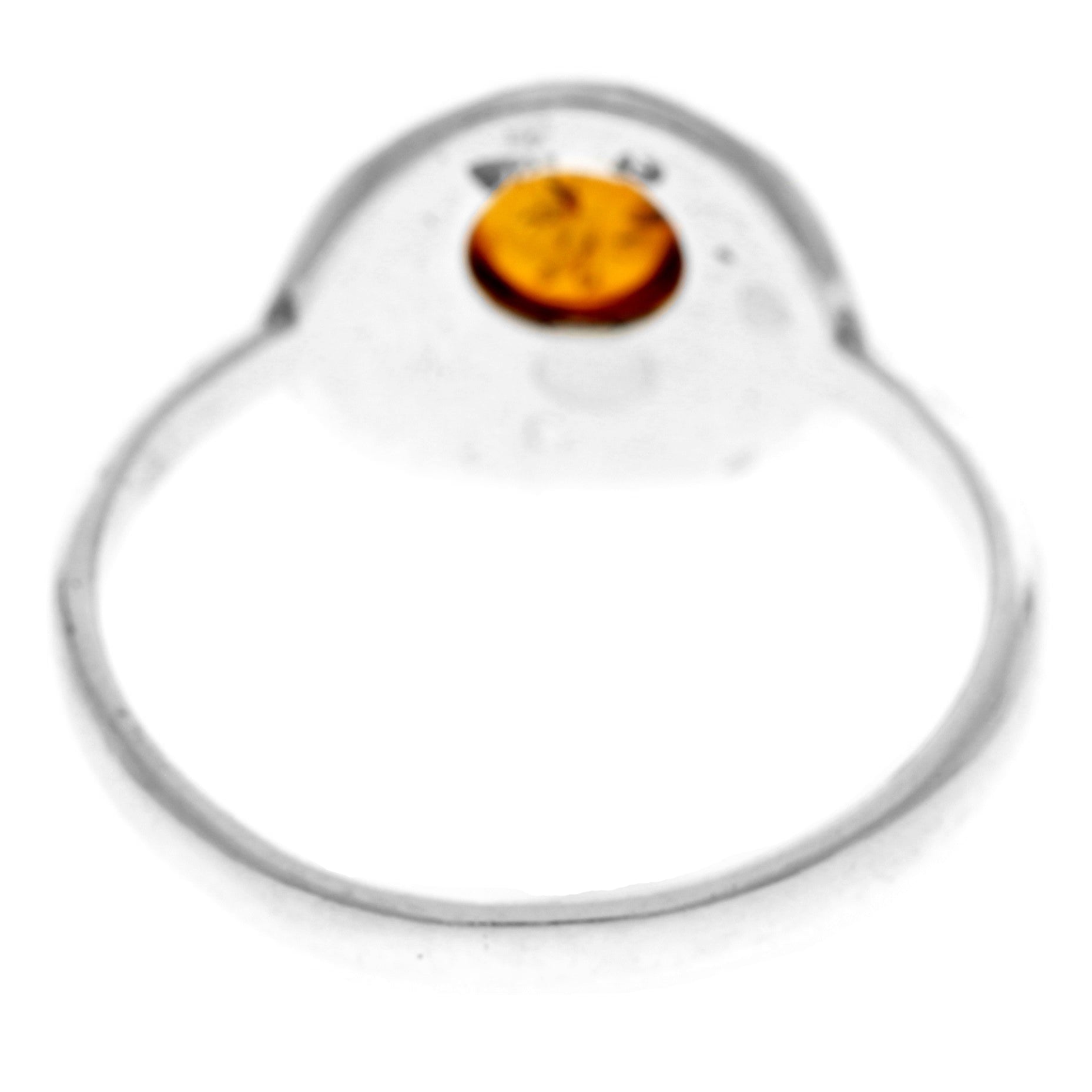 925 Sterling Silver & Genuine Baltic Amber Celtic Ring - 7589