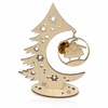 Wooden Christmas Tree Decoration with Angel & Natural Baltic Amber – LSUV2