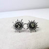 925 Sterling Silver & Genuine Baltic Amber Small Sun Stud Earrings 8549
