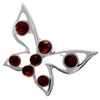925 Sterling Silver & Genuine Baltic Amber Butterfly Brooch - AA803