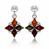925 Sterling Silver & Genuine Baltic Amber Drop Earrings - AB011