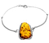 Load image into Gallery viewer, 925 Sterling Silver &amp; Genuine Cognac Baltic Amber Exclusive Bangle - BL0131