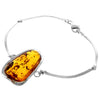 Load image into Gallery viewer, 925 Sterling Silver &amp; Genuine Cognac Baltic Amber Exclusive Bangle - BL0131