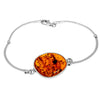925 Sterling Silver & Genuine Cognac Baltic Amber Exclusive Bangle - BL0135