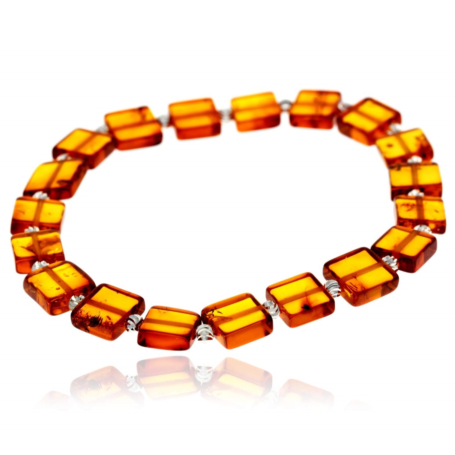 Genuine Baltic Amber Square Shaped Luxurious Bracelet - BRSQ9
