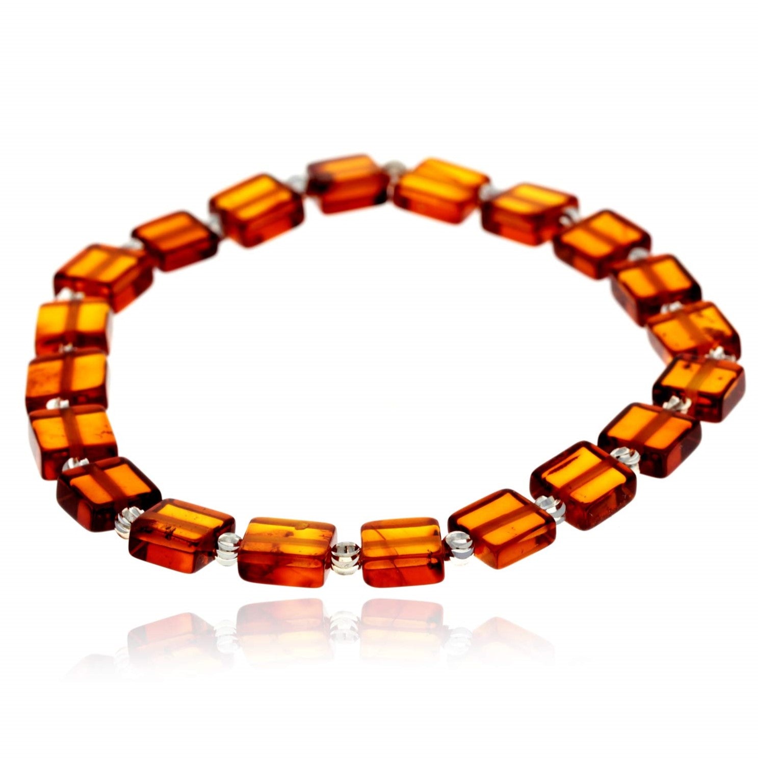 Genuine Baltic Amber Square Shaped Luxurious Bracelet - BRSQ9