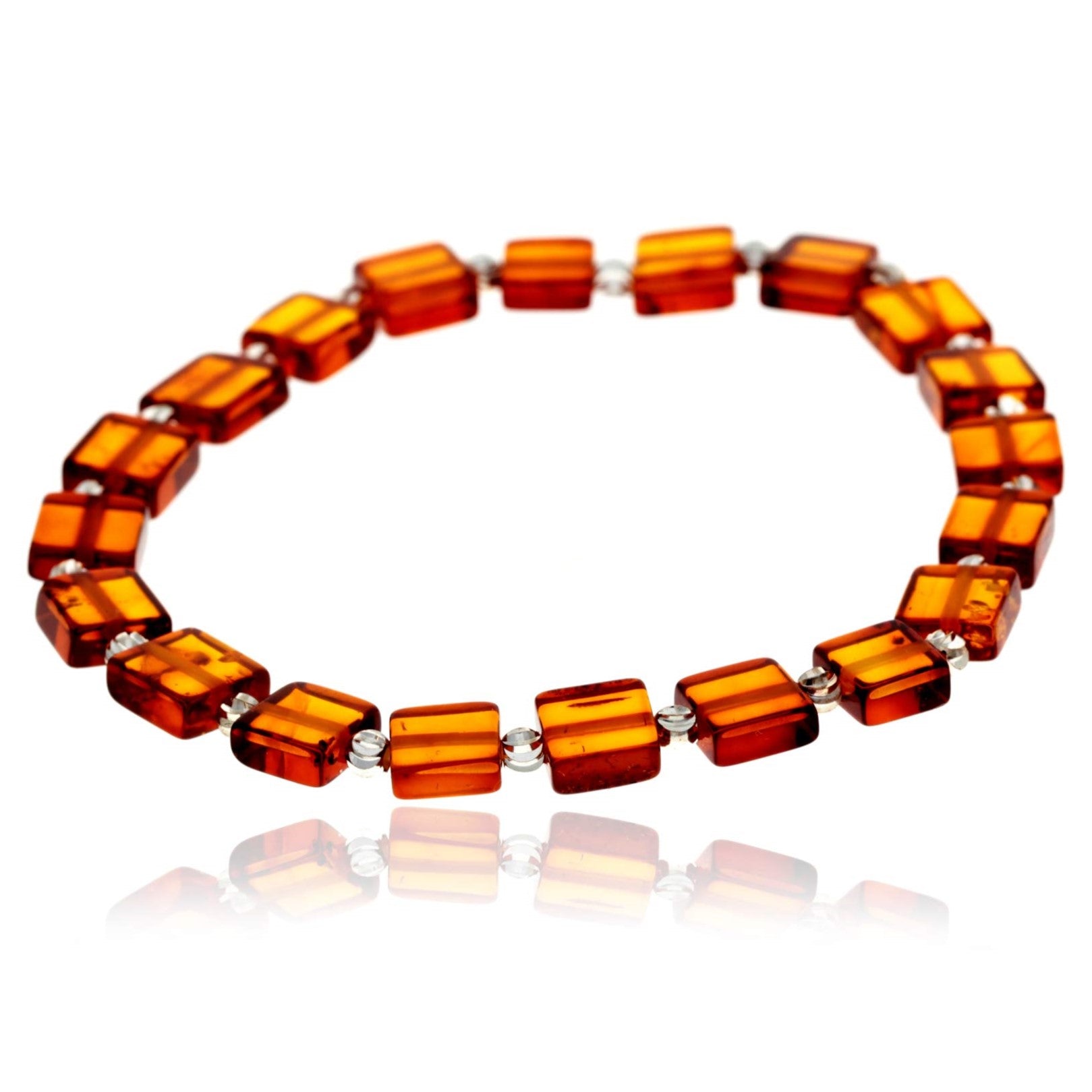 Genuine Baltic Amber Square Shaped Luxurious Bracelet - BRSQ9