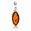 925 Sterling Silver & Genuine Baltic Amber Classic Pendant - BS204